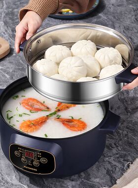 煲汤锅宝宝煮粥锅小型快速电炖锅BB辅食锅多功能电炒蒸煮一体电锅