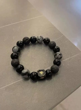 中式6件套】黑色串珠男士手链女款小众设计感冷淡风国潮情侣闺蜜