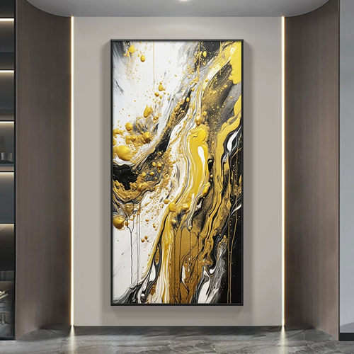 抽象玄关装饰画蓝色走廊墙壁画轻奢高档别墅高级酒店挂画现代简约 - 图3