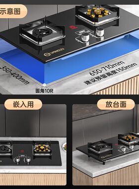 扬子燃煤气灶家用双灶天然液化气灶台式嵌入式节能猛火灶新款炉灶