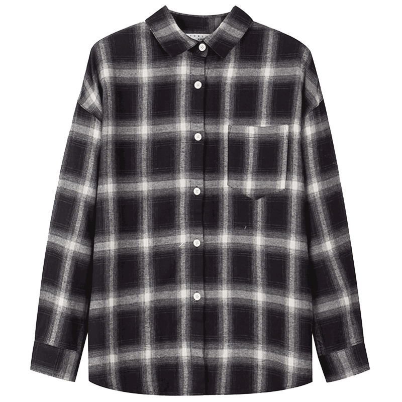 唐狮2020春季新款格子设计感衬衫 唐狮天悦衬衫