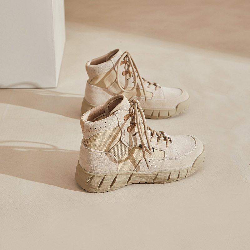 真皮棕色短靴女2025秋冬新款加绒沙漠靴超火马丁靴户外徒步登山鞋,淘宝优惠券,粉丝福利购,淘宝优惠卷