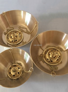 佛殿铜吊灯 黄铜油灯 供佛长明灯铜碗吊灯佛堂寺院供佛油灯 包邮