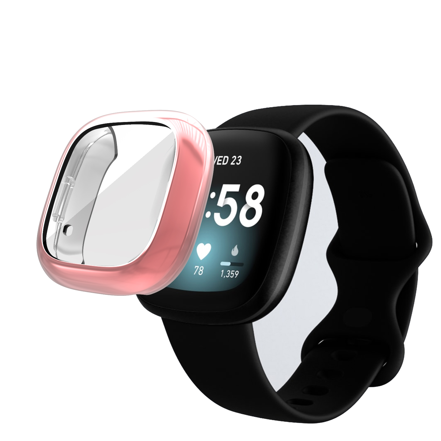 适用fitbit versa3/4智能运动手表sense2全包TPU硅胶保护壳防摔套 - 图3