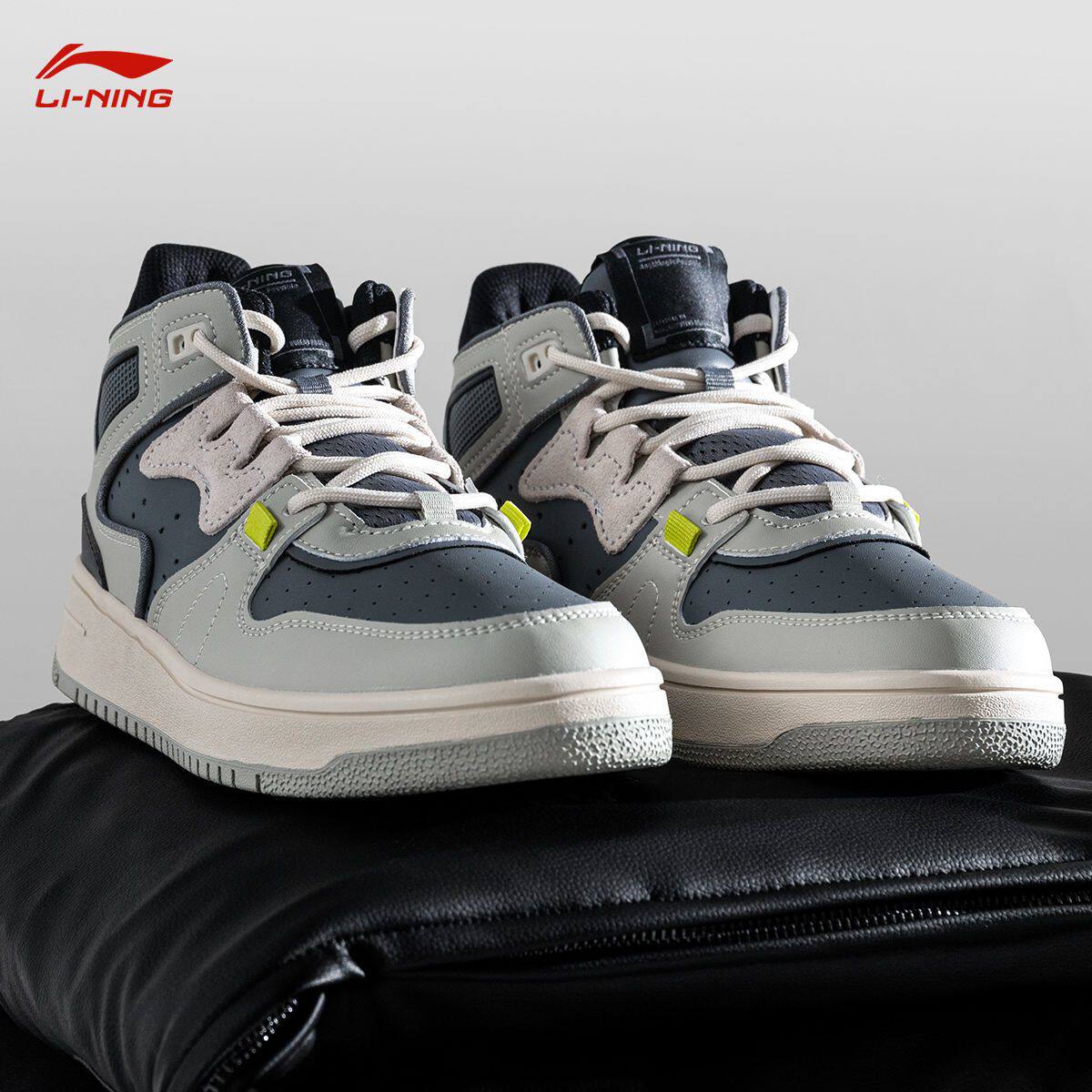 李宁高帮板鞋进击2020青灰休闲鞋情侣新款运动鞋空军一号agbq111
