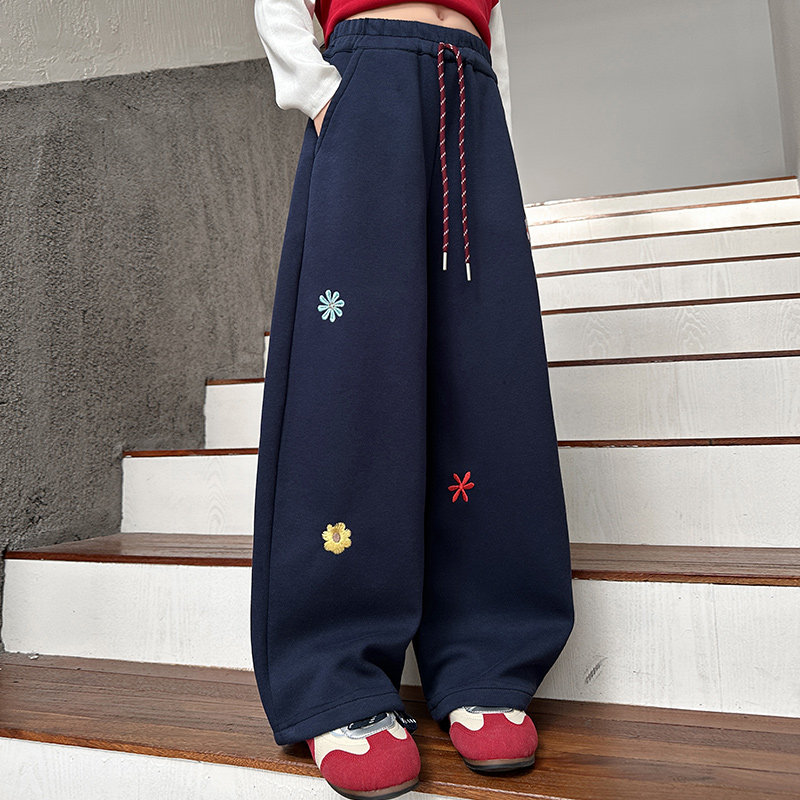 女童弯刀裤春秋款洋气女大童裤子春季运动裤儿童休闲裤春装直筒裤,淘宝优惠券,粉丝福利购,淘宝优惠卷