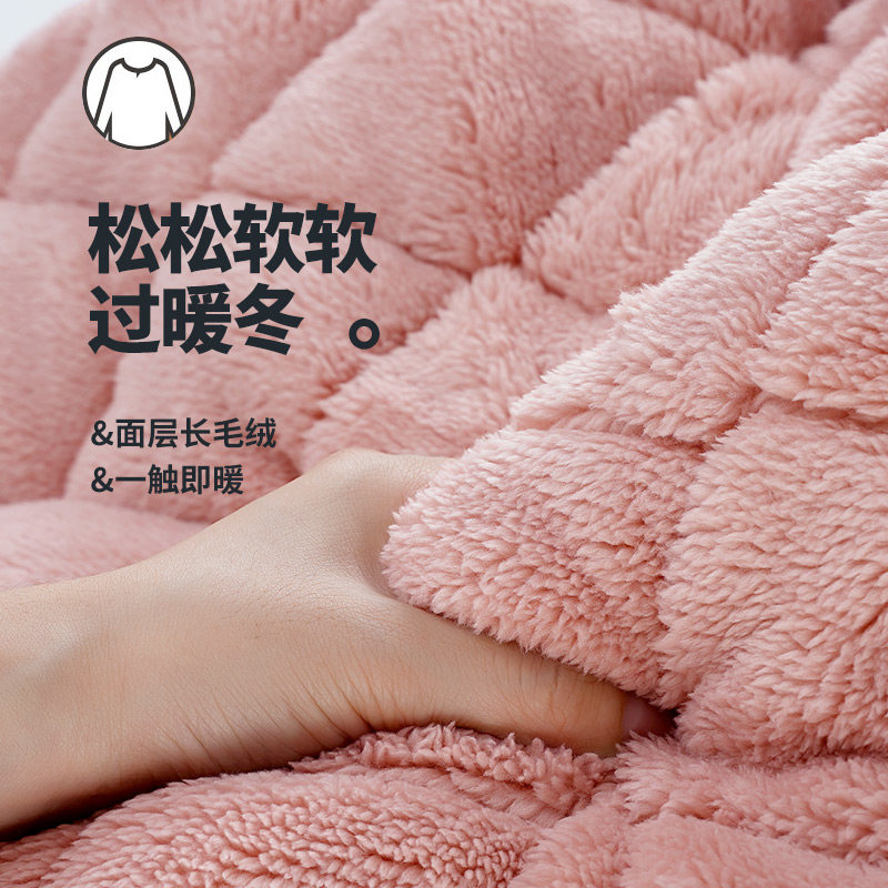 珊瑚绒秋冬季长款三层夹棉冬天睡袍 名夫服饰睡袍/浴袍