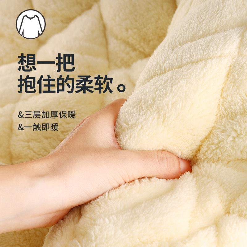 秋冬季珊瑚绒加绒三层长款夹棉睡衣 名夫服饰睡袍/浴袍