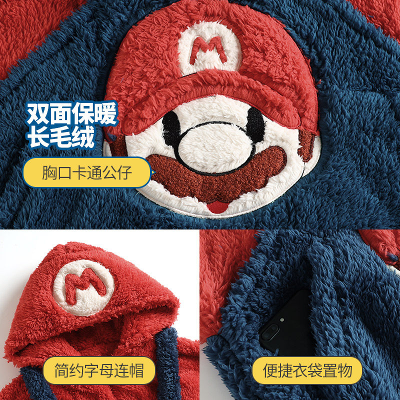 连体秋冬季珊瑚绒加绒款卡通睡衣 名夫服饰睡衣/家居服套装