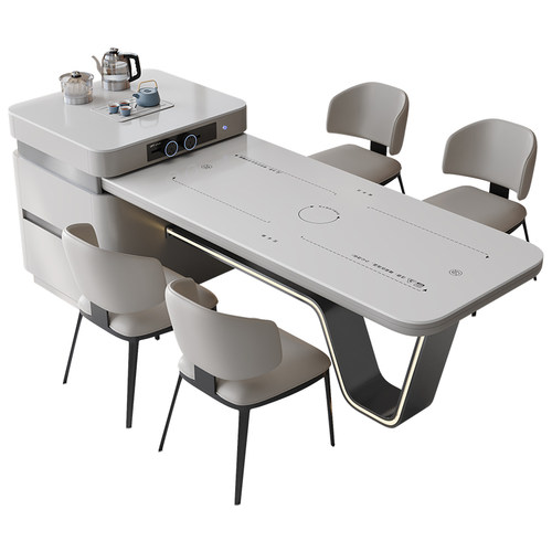 2025新款龙抬头岛台餐桌一体家用导台现代简约岩板多功能倒台 - 图3