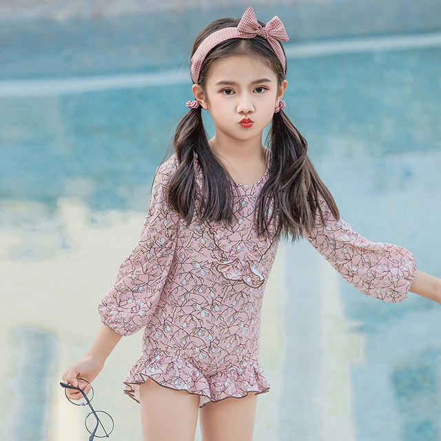 Long-sleeved quick-drying seaside sunscreen one-piece new style swimming