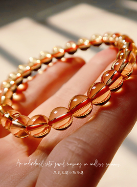 天然黄水晶手串复古原创轻奢礼物