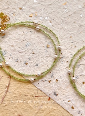 晶莹橄榄石水晶项链天然小众手链