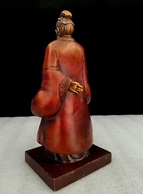 纯铜紫阳真人铜像紫玄真人张伯端黄铜家居供奉铜器摆件高30厘米