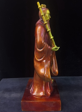 纯铜姜子牙神像打神鞭手拿封神榜姜尚太公望钓鱼姜太公全身站像