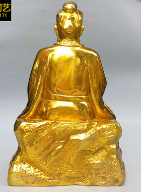 纯黄铜药王医圣扁鹊铜像神医扁鹊铜像济世救人药房铜器桌面摆件