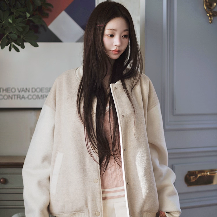 kindame韩国学院风粉色棒球服女宽松外套温柔韩系风夹克OR25W3406,淘宝优惠券,粉丝福利购,淘宝优惠卷