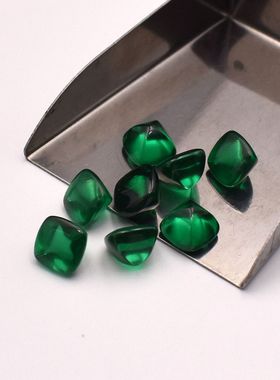 祖母绿糖塔糖包山宝石裸石平底蓝宝石红宝石diy戒指吊坠镶嵌配石