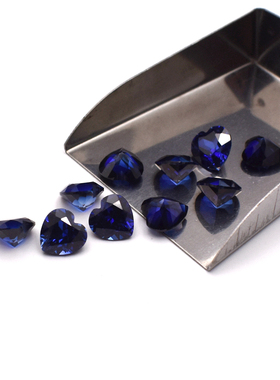 过钻笔蓝宝石心形戒面裸石diy戒指配石吊坠多版切蓝宝石镶嵌用石
