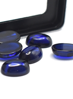平底蛋面素面蓝尖晶113#尖晶平底弧面椭圆形 蓝宝石戒面耐高温