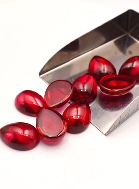 平底水滴形素面梨形弧面光面裸石未镶嵌红宝石珠宝饰品配石ruby5