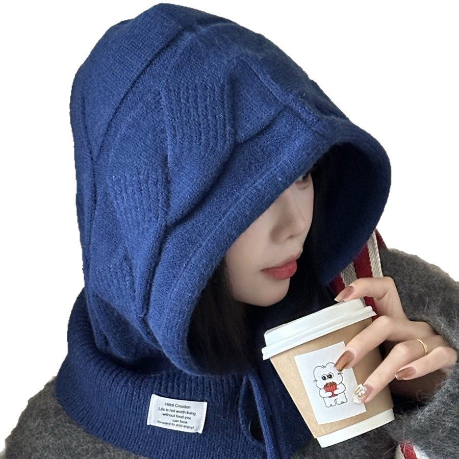 韩版秋冬帽子女款巴拉克拉法帽保暖披肩针织帽围脖一体护耳毛线帽,淘宝优惠券,粉丝福利购,淘宝优惠卷