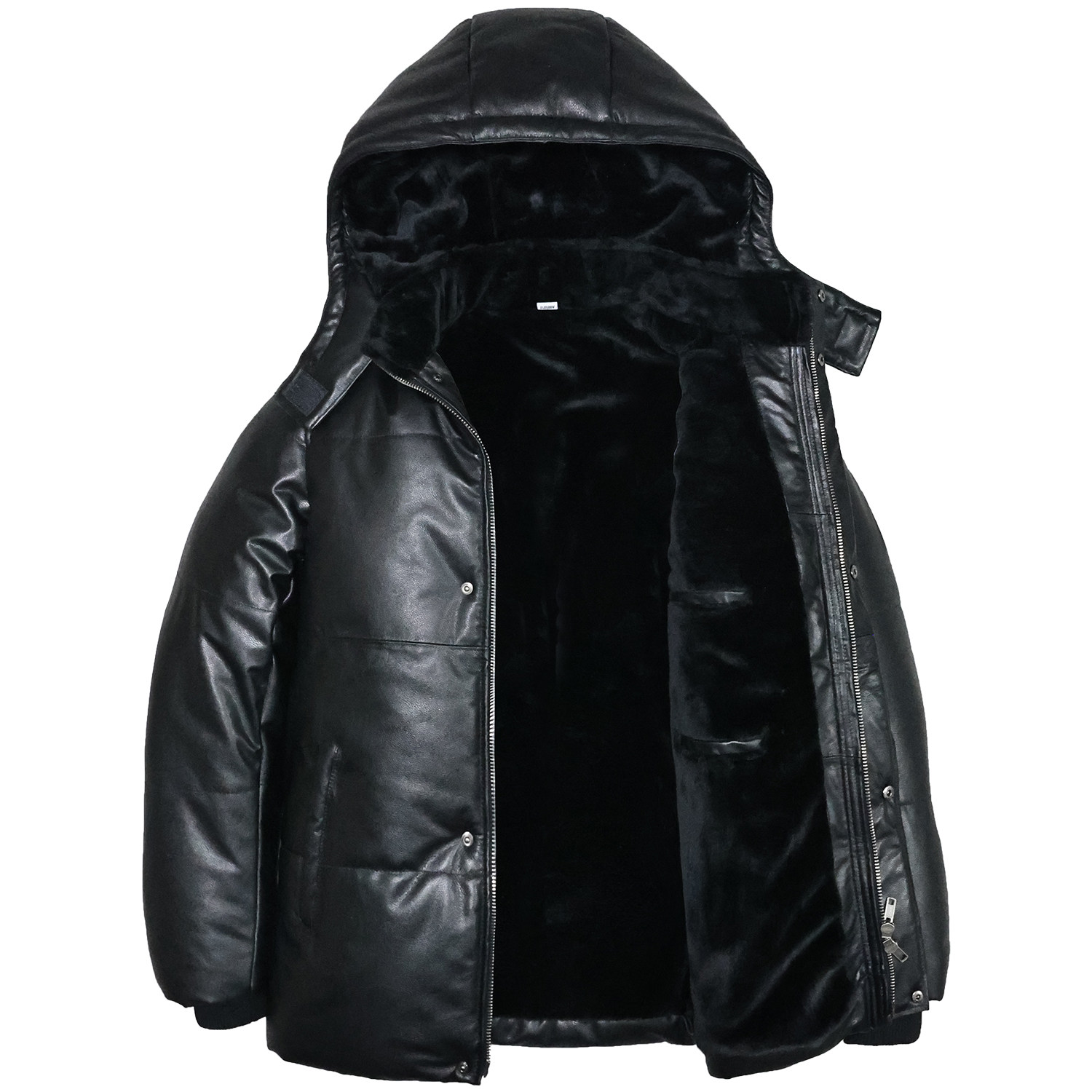 加厚毛绒头层牛皮真皮皮衣男修身立领脱卸帽休闲商务防寒面包服书,淘宝优惠券,粉丝福利购,淘宝优惠卷