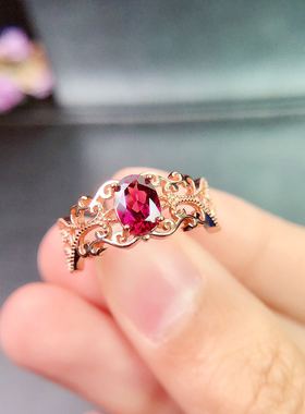 新款欧美蕾丝花纹天然镁铝石榴石