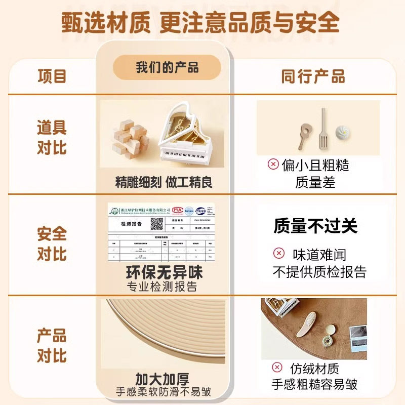 抓周道具用品一周岁生日布置套装女宝宝男孩原木风抓阄单品地毯,淘宝优惠券,粉丝福利购,淘宝优惠卷