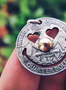 古董挂坠项链银饰流浪者硬币