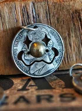 挂坠项链银饰古董流浪者硬币