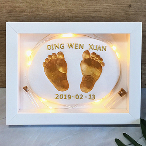 宝宝手足印泥手脚印手印泥纪念品儿童婴儿新生儿永久满月百天礼物 - 图0
