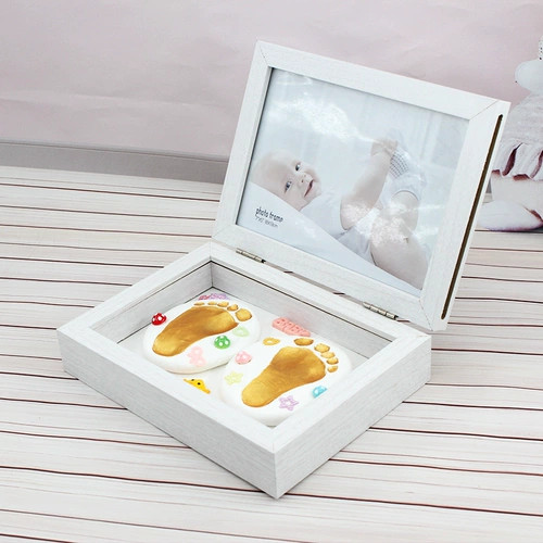 Детские отпечатки рук и ног, чернильная подушечка, отпечаток рук, детский сувенир для новорожденных, складная подарочная коробка, подарок на день рождения