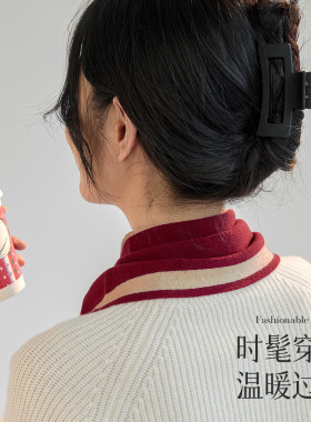 保暖围巾防风御寒护颈针织小围脖