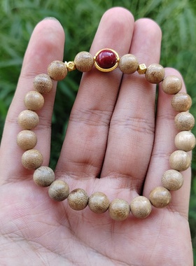 奶香木手串运转珠款简约搭配单圈