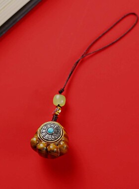 绿檀木猫爪转转手机挂件可转动