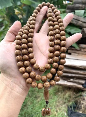 六道木雕刻南无阿弥陀佛手持