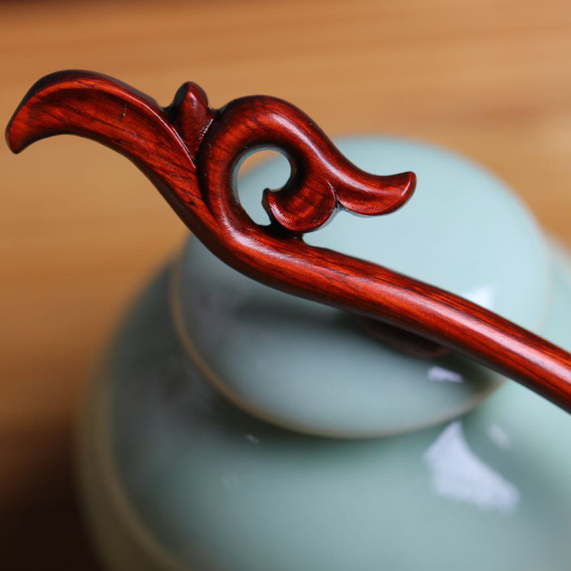 小叶紫檀发簪嫩芽古风简约日常可盘发木簪子木质古代挽发复古饰品_虎窝淘