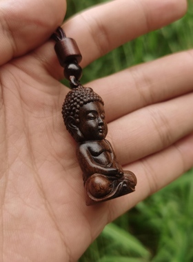 沉香木雕释迦摩尼佛吊坠挂件木质