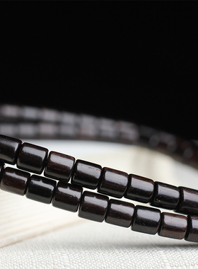 紫光檀高密手串实木木质桶珠文玩黑檀木手链饰品男女佛珠念珠配饰