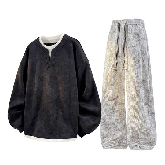 WASSUPPALM sportswear suit men's spring and autumn