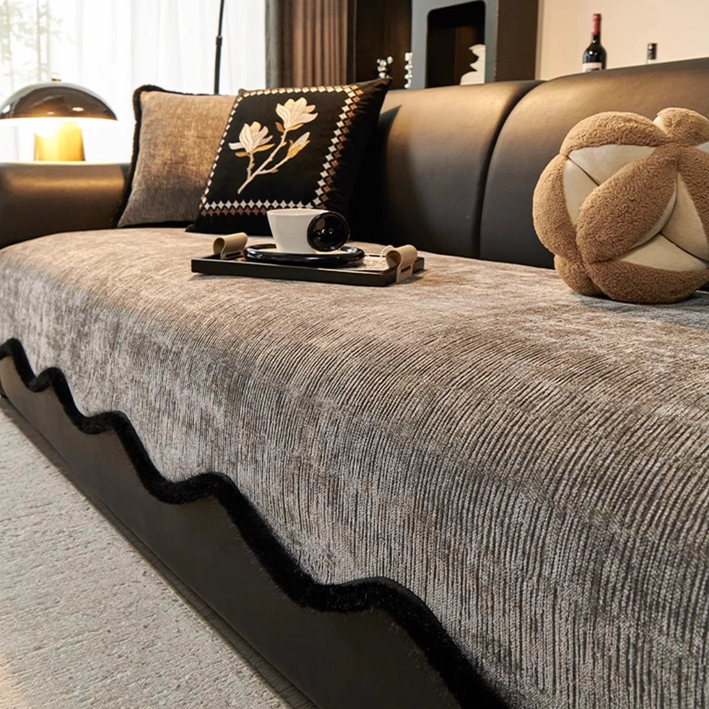 2026新款固定防滑直排坐垫子盖布套罩轻奢高级感皮沙发垫四季通用,淘宝优惠券,粉丝福利购,淘宝优惠卷