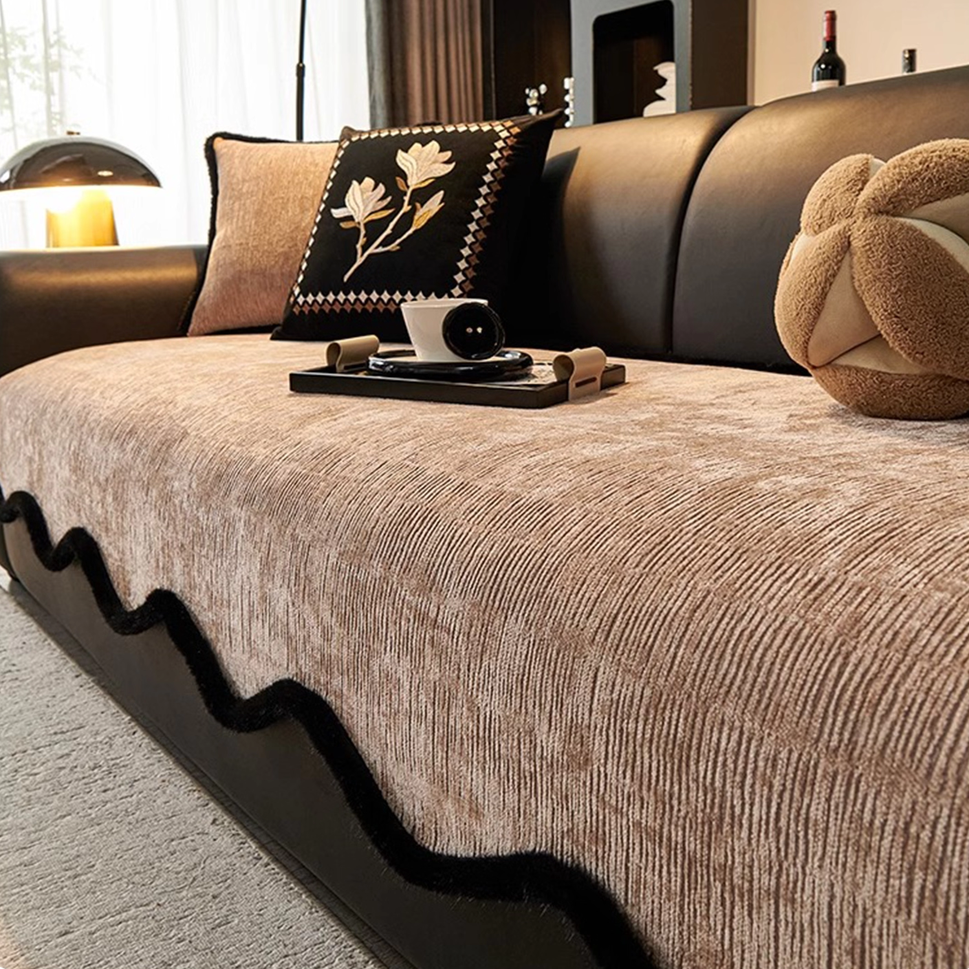 2026新款固定防滑直排坐垫子盖布套罩轻奢高级感皮沙发垫四季通用,淘宝优惠券,粉丝福利购,淘宝优惠卷