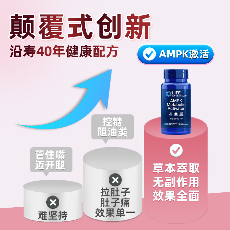 life extension沿寿美国AMPK促进燃动提高小马达新陈代谢脂肪30粒 - 图3