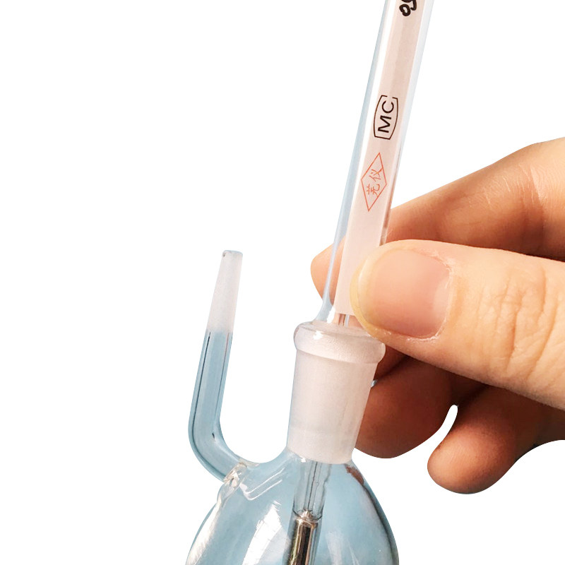 玻璃仪器附温比重瓶 25ml 50ml密度瓶附温度计密度分层实验耗材