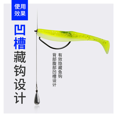 路亚假饵t尾软饵软虫淡水鳜鱼鲈鱼倒钓德州钓组套装铅头钩曲柄钩 - 图1