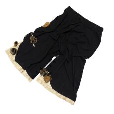 Брюки 「rabbit.b」纯手工缝制焚烧花朵拼接布做旧宽松阔腿拆解七分短裤