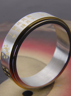 可旋转古风六丁六甲道家戒指项链