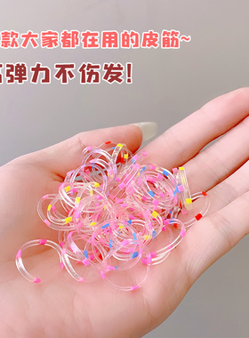 橡皮筋女扎头发加粗加厚发圈一次性高弹力耐用彩色胶圈儿童小头绳