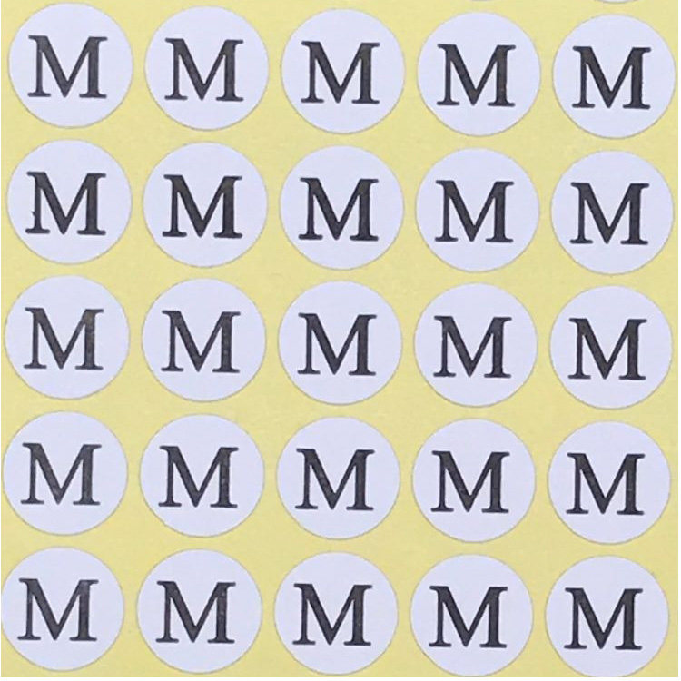 尺码不干胶标签贴纸鞋垫袜子衣服裤加大号数字S/M/L/XL码数贴纸